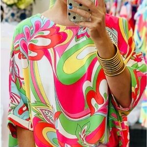 Abstract Colors Oversized Boutique Top